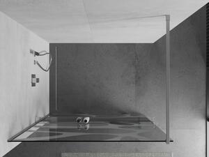 Mexen Kioto+ sprchová zástěna s poličkou a kolejnicí 70 x 200 cm, Bílý vzor 8 mm, Chromovaná