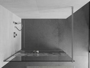 Mexen Kioto+ sprchová zástěna s poličkou a kolejnicí 70 x 200 cm, Průhledné/Bílý vzor 8 mm, Chromova
