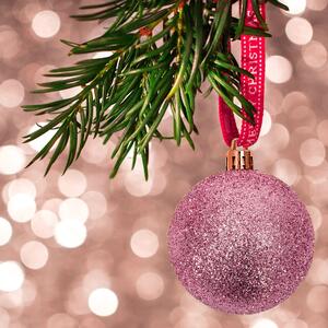Tutumi, sada vánočních ozdob na stromeček 72ks 311435, růžová-stříbrná, CHR-02010