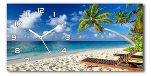 Skleněné hodiny na stěnu Tropická pláž pl_zsp_60x30_f_83358985