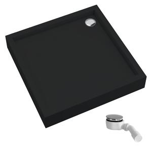 Schedline Favory Plus Black Mat čtvercová sprchová vanička se sifonem 90x90 cm černá 3ST.F1K-9090/C/MG