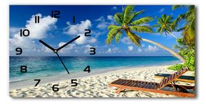 Skleněné hodiny na stěnu Tropická pláž pl_zsp_60x30_f_83358985