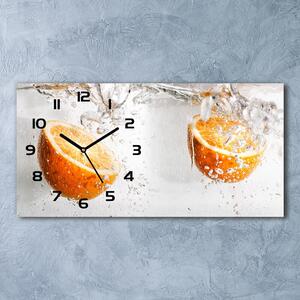 Skleněné hodiny na stěnu Pomeranče pod vodou pl_zsp_60x30_f_83515486