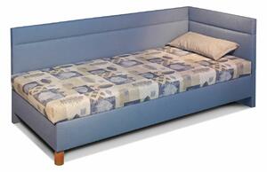 Rohová čalouněná postel jednolůžko VARIANT pravá, s úložným prostorem