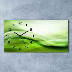 Skleněné hodiny na stěnu Zelené vlny pozadí pl_zsp_60x30_f_84906654