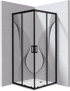 Deante Funkia Evo sprchový kout s vaničkou 80x80 cm čtvercový černá matný/vzorované sklo KYCPNB88P