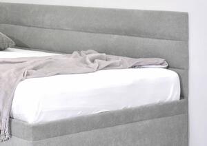 Čalouněná postel Niobe s bočním čelem a úložným prostorem, 90x200 cm