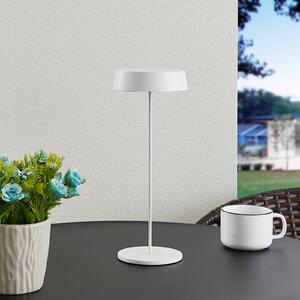 Nabíjecí stolní lampa Lucande LED Tibia, bílá, hliník, USB, IP54