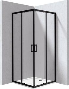 Deante Funkia Evo sprchový kout s vaničkou 90x90 cm čtvercový černá matný/průhledné sklo KYCPN099P