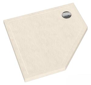 Schedline Sharper Cashmere Stone pětiúhelníková sprchová vanička 80x80 cm béžová 3S.S1PK-8080/PK/ST