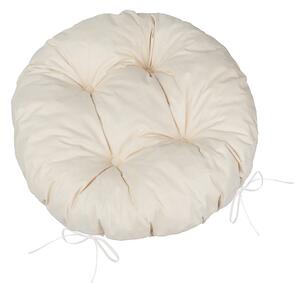 Sedák prošívaný kulatý Adéla 40cm - Bílá káva
