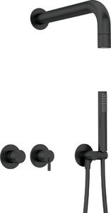 Concealed shower set with hand shower - with horizontal mixer