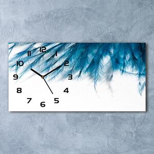 Skleněné hodiny na stěnu Modrá pírka pl_zsp_60x30_f_85450121
