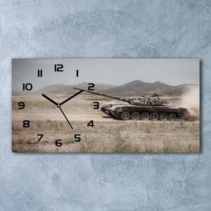 Skleněné hodiny na stěnu Tank na poušti pl_zsp_60x30_f_85502732
