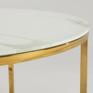 Konferenční stolek s mramorovým sklem EMANOZ