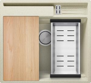 Kuchyňský dřez granitový jednokomorový bez odkapávače a prostoru pro příslušenství a desku Oslo 60 Pocket Multilevel + Dárek