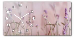 Moderní skleněné hodiny na stěnu Levandule pl_zsp_60x30_f_85603385