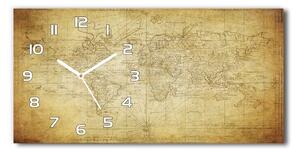 Skleněné hodiny na stěnu Stará mapa světa pl_zsp_60x30_f_85725427