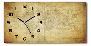 Skleněné hodiny na stěnu Stará mapa světa pl_zsp_60x30_f_85725427