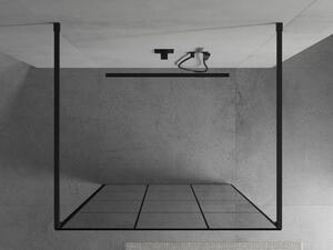 Mexen Kioto volně stojící sprchová zástěna 100 x 200 cm, Průhledné/Černý vzor 8 mm, Černá