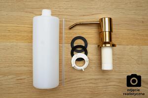 Sink Quality Simple, dávkovač saponátu pro kuchyňský dřez 400ml, zlatá lesklá, SKQ-DOZ-GD