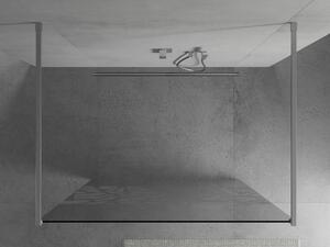 Mexen Kioto volně stojící sprchová zástěna 100 x 200 cm, Průhledné/Bílý vzor 8 mm, Chromovaná