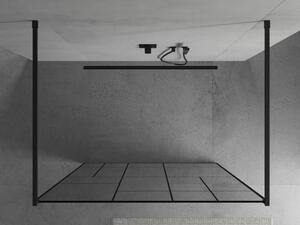 Mexen Kioto volně stojící sprchová zástěna 100 x 200 cm, Průhledné/Černý vzor 8 mm, Černá