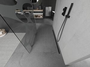 Mexen Kioto volně stojící sprchová zástěna 100 x 200 cm, Průhledné/Bílý vzor 8 mm, Černá