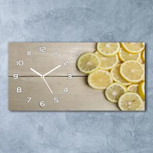Skleněné hodiny na stěnu tiché Citrony dřevo pl_zsp_60x30_f_86429623