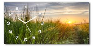Skleněné hodiny na stěnu tiché Pole pšenice pl_zsp_60x30_f_86489340