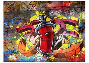 Fototapeta červený sprej - Graffiti monster - 250x193