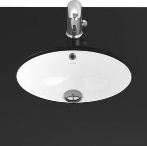 Creavit umyvadlo 48.5x38.2 cm oválné zápustný-pod pult bílá lesk TP211