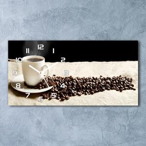 Skleněné hodiny na stěnu Aromatická káva pl_zsp_60x30_f_87589155