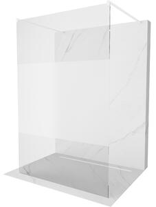 Mexen Kioto, průchozí sprchová zástěna 100 x 200 cm, 8mm čiré sklo/námraza, 2x bílá stabilizační rozpěra, 800-100-002-20-35