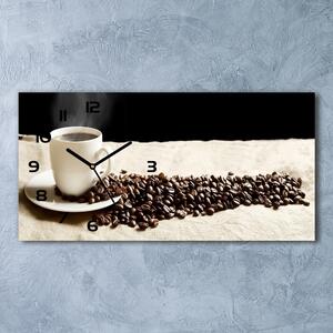 Skleněné hodiny na stěnu Aromatická káva pl_zsp_60x30_f_87589155