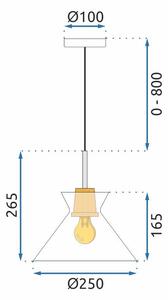 Toolight, závěsné svítidlo 1xE27 APP1183-1CP B, OSW-14026