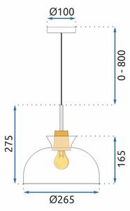 Toolight, závěsné svítidlo APP1184-1CP C, hnědá-čirá, OSW-14027