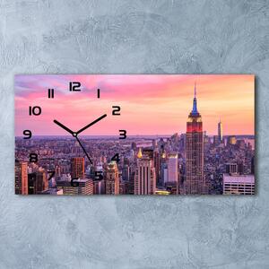 Skleněné hodiny na stěnu New York západ slunce pl_zsp_60x30_f_89776597