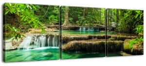 Obraz na plátně Vodopád Erawan v Thajsku - 3 dílný Velikost: 90 x 60 cm