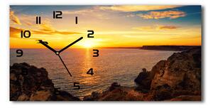 Skleněné hodiny na stěnu Západ slunce moře pl_zsp_60x30_f_90070654