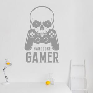 Živá Zeď Samolepka Hardcore Gamer Barva: černá