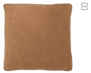 Stylový hnědý kožený polštář - 45*7*45cm - J-Line by Jolipa