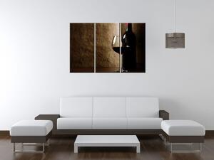 Gario 3 dílný obraz na plátně Červené víno Velikost: 30 x 90 cm