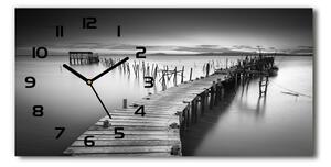 Skleněné hodiny na stěnu tiché Dřevěné molo pl_zsp_60x30_f_91735833