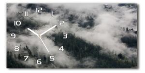 Skleněné hodiny na stěnu tiché Mlha nad lesem pl_zsp_60x30_f_92103415