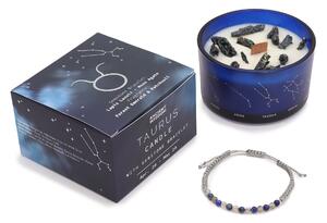 Zodiakální krystalová svíčka s energetickým náramkem – BÝK - 474 - 478 - 387