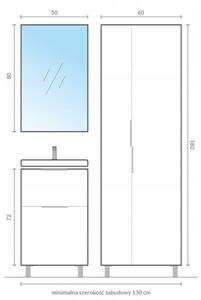 Cersanit City, koupelnová skříňka s umyvadlem 50x40x76,5 cm, bílá lesklá, S801-421
