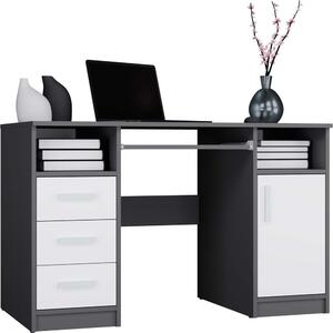 TP Living Psací stůl DELTA 120 cm antracitový/bílý