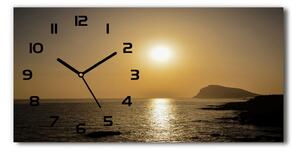 Skleněné hodiny na stěnu Západ slunce moře pl_zsp_60x30_f_94820820