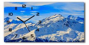 Moderní skleněné hodiny na stěnu Alpy zima pl_zsp_60x30_f_96505174